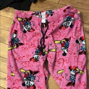 Disney Pink and Black Cartoon Pajama Pants